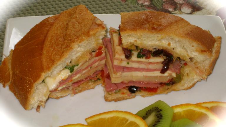 Muffuletta Olive Salad & Sandwich Recipe Created by FrenchBunny