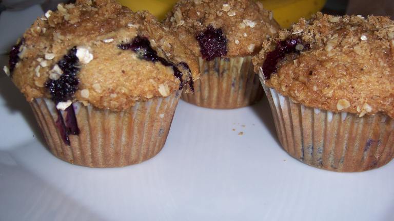 Banana-Blueberries Crumb Muffins Created by Hill Family
