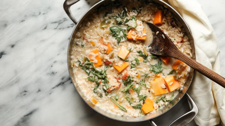 Roasted Pumpkin and Spinach Risotto Created by Probably This