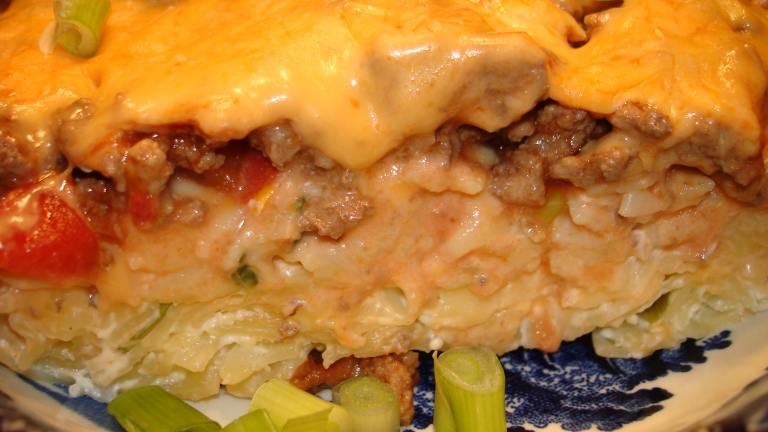 Beef Casserole With Creamy Pasta and Green Onions created by Vicki in CT