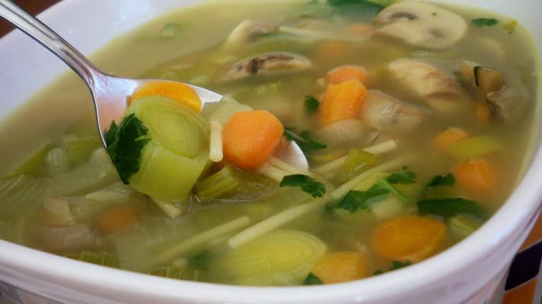 Spring Vegetable Soup Created by Parsley