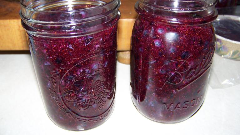 Blueberry Freezer Jam Created by Mimi in Maine