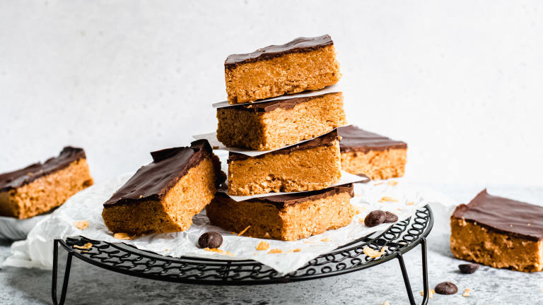 No-Bake Chocolate, Peanut Butter, Corn Flake Bars Created by Amanda Gryphon
