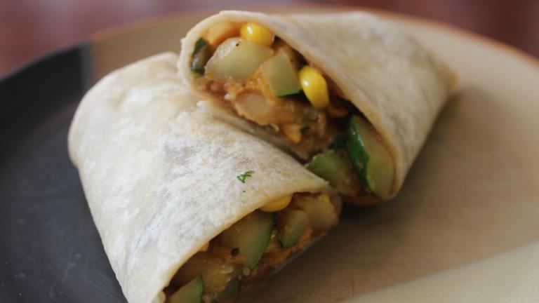 Mexican Zucchini and Corn Burrito Created by mommyluvs2cook