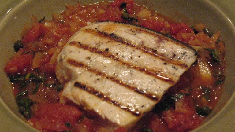 Swordfish With Tomatoes and Capers Created by hollyfrolly