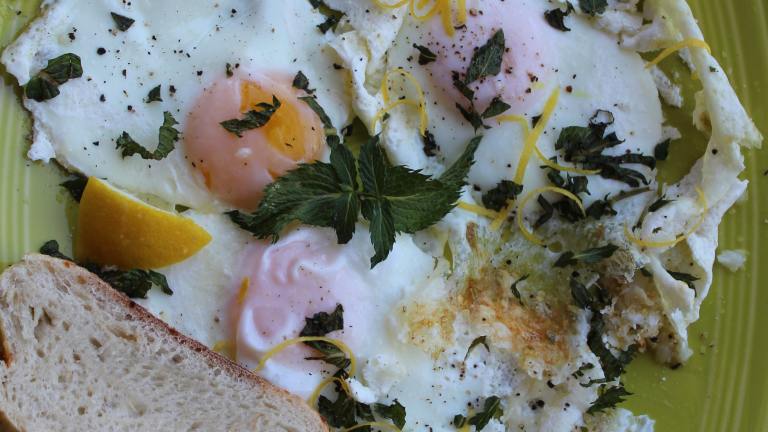 Fried Eggs With Garlic, Lemon and Mint Created by COOKGIRl