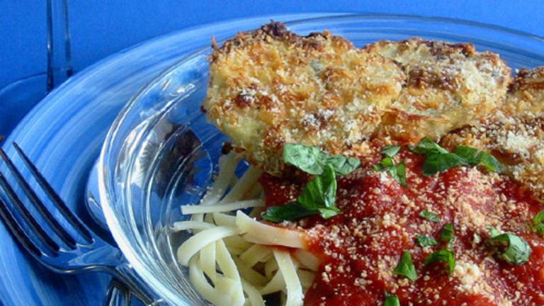 Baked Cheese Crusted Eggplant created by Caroline Cooks