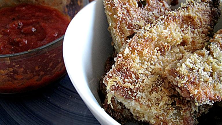 Baked Cheese Crusted Eggplant Created by Caroline Cooks