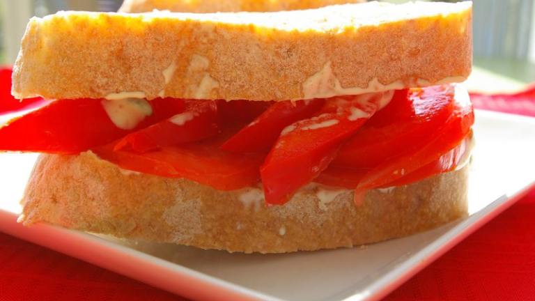 Mostly a Tomato Sandwich With Basil Mayonnaise Created by Redsie