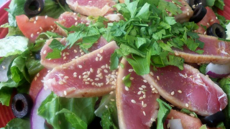 Fresh Seared Tuna Steak Salad Created by Parsley