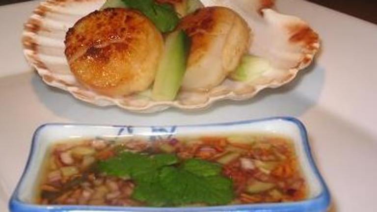 Simple Scallops With Dipping Sauce Created by The Flying Chef
