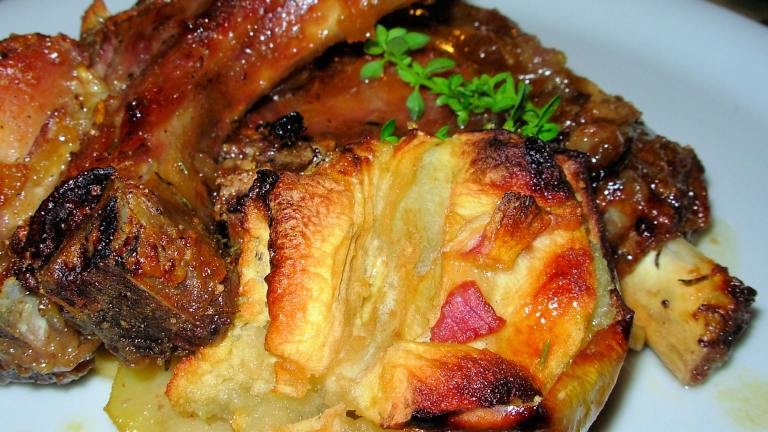 Maple Sugar Glazed Pork With Baked Apples and Thyme Created by French Tart