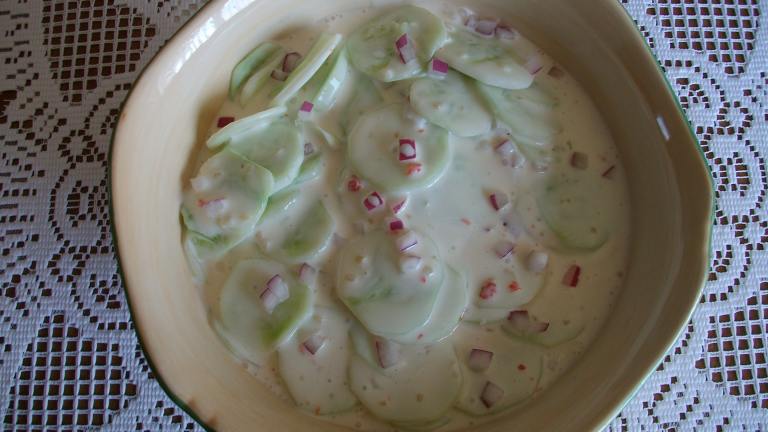 Sour Cream Cucumber Salad Created by Cindi Bauer