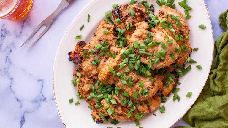 Grilled Peanut Butter Chicken Created by DianaEatingRichly