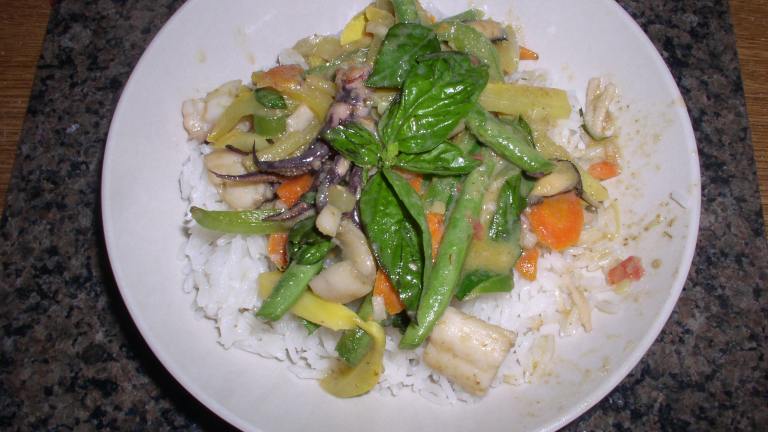 Thai Seafood Curry over Coconut Jasmine Rice Created by Loveof6