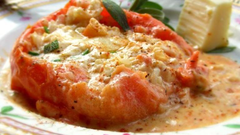 Tomatoes W/Crab & Camembert (5 Min Microwave & Done!) created by Andi Longmeadow Farm