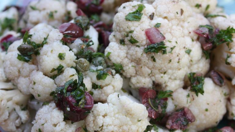 Cauliflower, Anchovy and Olive salad Created by Leggy Peggy