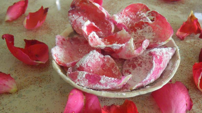 Homemade Crystallised Rose Petals Created by Artandkitchen