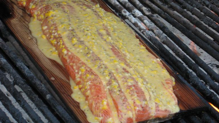 Maple Mustard Plank Salmon Created by Chef Booshman