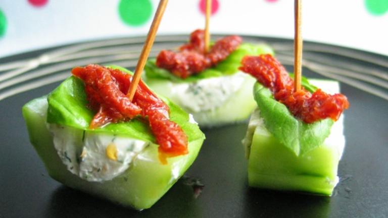 Boursin, Tomato and Cucumber Nibbles Created by flower7