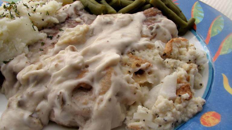 how to make stuffed pork chops with cream of mushroom soup