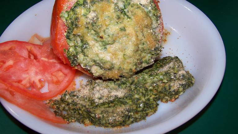 Tomatoes Stuffed With Spinach and Cheeses Created by gertc96