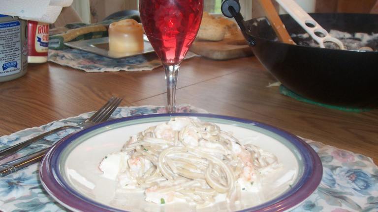 Fettuccine Alfredo With Shrimp & Crab Meat Created by ARathkamp