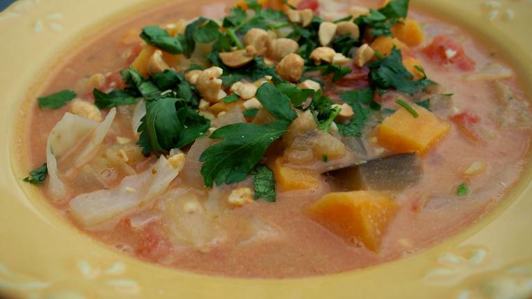 African Sweet Potato and Peanut Soup Created by Parsley