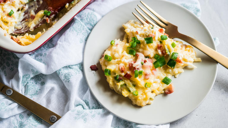 Bacon and Hash Browns Casserole created by alenafoodphoto