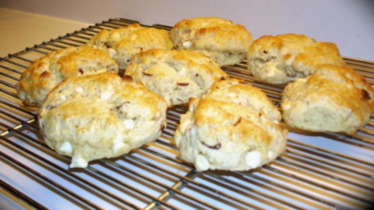 White Chocolate Almond Scones Created by Clean Plate Club