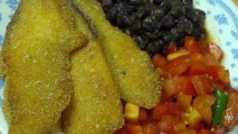 Cornmeal-Crusted Tilapia With Black Beans and Salsa created by wervwera