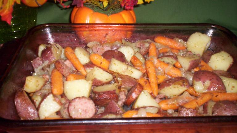 Hearty Vegetable and Sausage Bake Created by Chef shapeweaver 