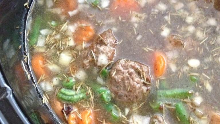 Easy Lamb Meatball and Bean Crock Pot Soup created by wmelrennae