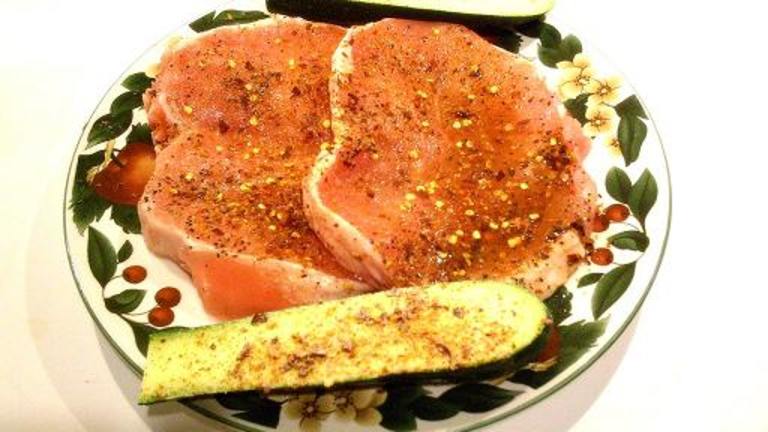 Grilled Butterfly Chops -Jalapeno Stuffing & Zucchini Created by The Galveston Chef