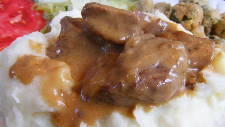 Crock Pot Beef Tips With Creamy Gravy created by Seasoned Cook