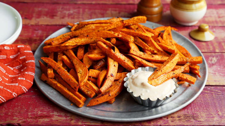 Sweet Potato Fries With Chipotle Mayonnaise (Yam Fries) Created by Jonathan Melendez 