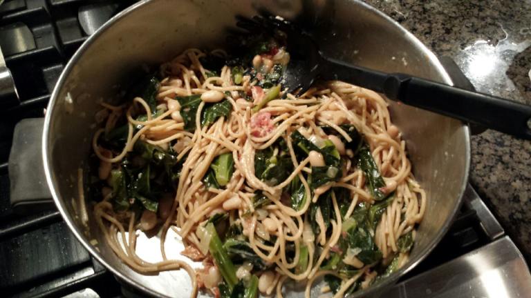 Whole Wheat Pasta With Greens, Beans and Pancetta Created by Hank B.