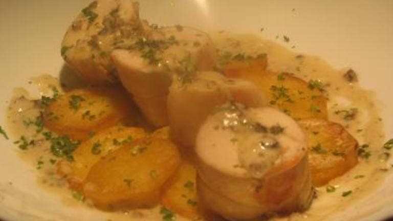 Goats Cheese Stuffed Chicken Breast With a Morel Sauce Created by The Flying Chef