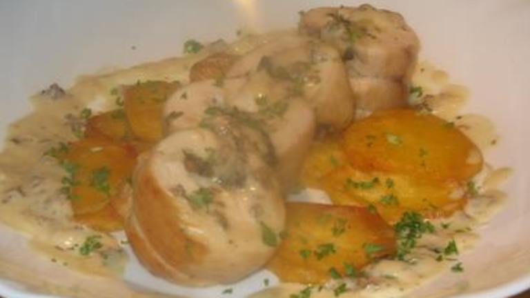 Goats Cheese Stuffed Chicken Breast With a Morel Sauce created by The Flying Chef