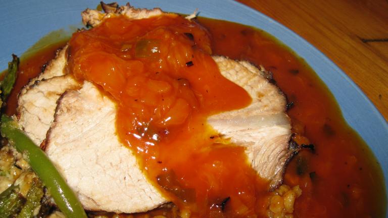 Barbecue Roast Pork With Fruity Sweet and Sour Sauce Created by threeovens