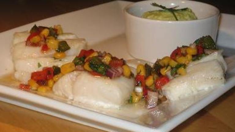 Grilled Fish With Salsa and an Avocado Sauce Created by The Flying Chef