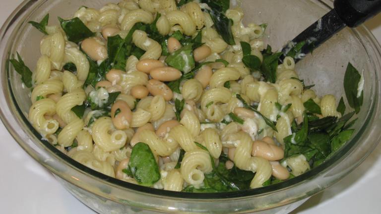 Cavatappi With Spinach, Beans, and Asiago Cheese created by FrenchBunny