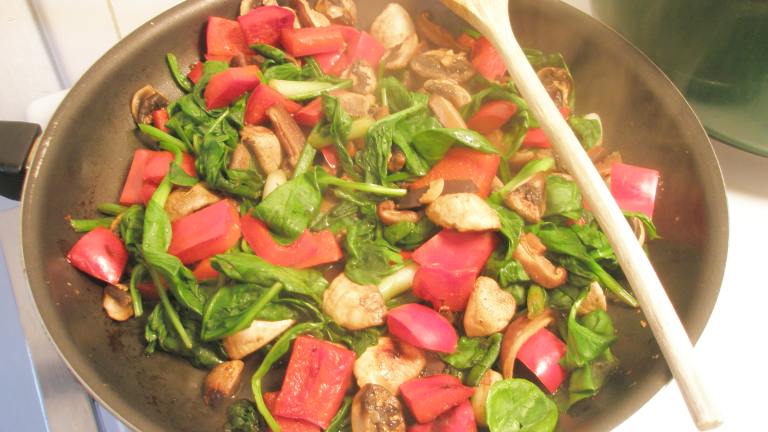 Mushroom Medley With Spinach, Ginger and Soy created by dicentra