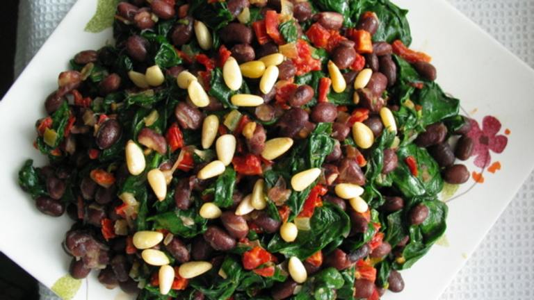 Spicy Black Bean Spinach Salad Created by flower7
