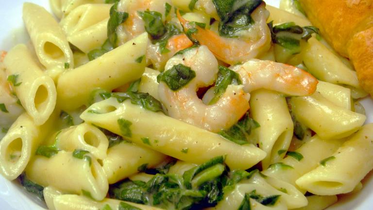 Easy Shrimp Florentine and Penne Pasta created by Lori Mama