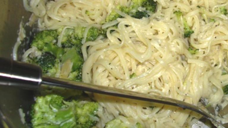 Low Cal Creamy Pesto With Broccoli and Angel Hair Created by Karen Elizabeth
