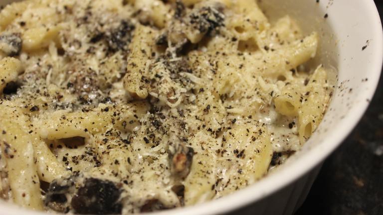 Baked Mushroom and Cheese Penne Created by mommyluvs2cook