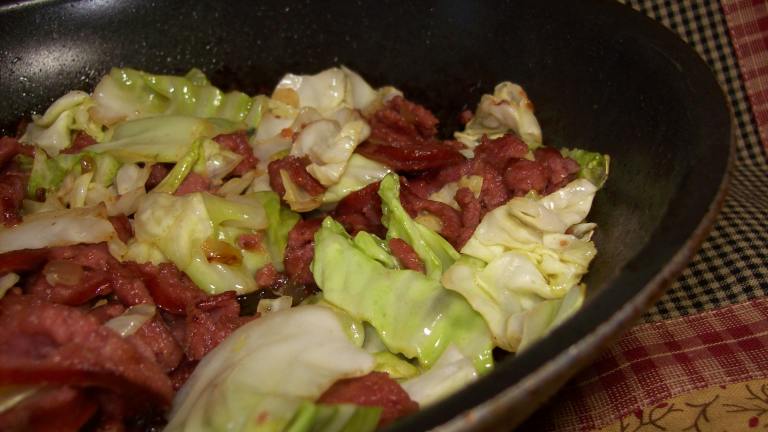 Simple Smoked Sausage & Cabbage Created by Chef shapeweaver 
