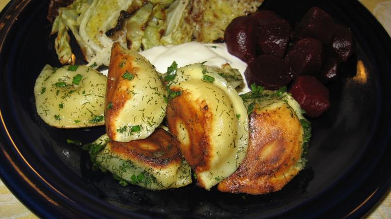Pierogies Pot Stickers With Herbs and Sour Cream created by averybird