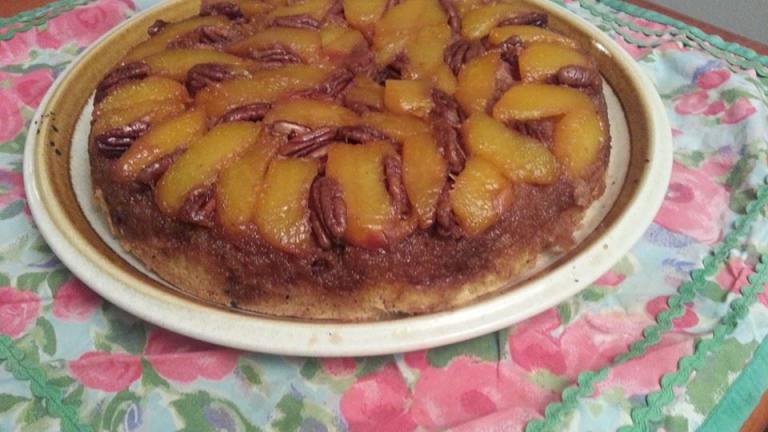 Peach Pecan Upside-Down Cake Created by momaphet